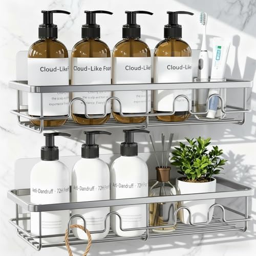 Adhesive Shower Caddy, Large Capacity Shower Racks by Dimyno