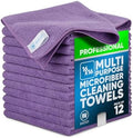 MW Pro Microfiber Cleaning Cloth | Purple | 12 Pack | 16” x 16” | All Purpose by MicrofiberWholesale