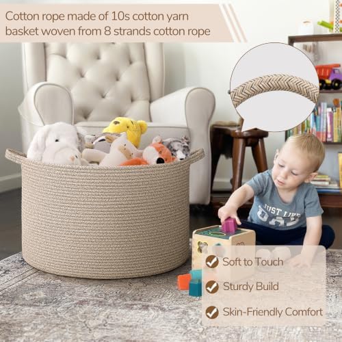 INDRESSME Large Woven Wicker Blanket Basket Living Room - Image 3