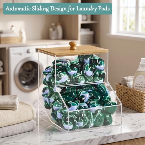 1GAL Large Acrylic Laundry Pods Container BY VEGEVIGI, Dishwasher Pods Holder - Image 4