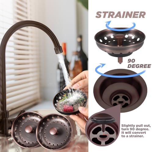 Retisee 2 Pcs Kitchen Sink Stopper Strainer Stainless Steel Drain Strainers - Image 4