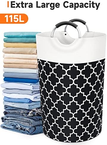 Large Laundry Basket, 115L Tall Collapsible Hamper - Image 5