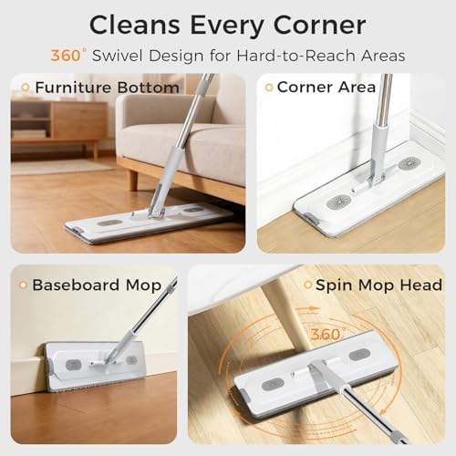 Mop and Bucket Set with Wringer, Flat Mop System - Image 5