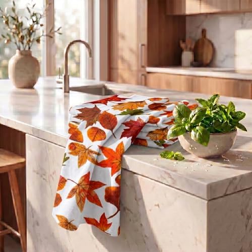 Urban Villa Kitchen Towels Cotton Dish Towels 20”x30”Harvest Leaf - Image 6
