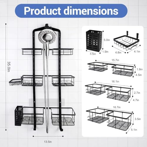 Extra Large Shower Caddy Hanging, Rust-Resistant Shower Organizer Hanging - Image 7