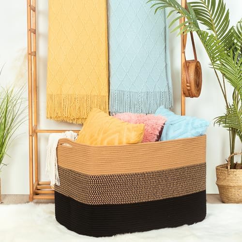 MINTWOOD Design 112L Extra Large Blanket Basket Holder Living Room, Pool Towels - Image 4