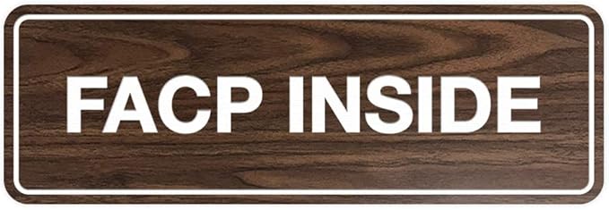 Signs ByLITA Standard FACP Inside Sign | Fire Safety Signage (Walnut) - Large 1 Pack