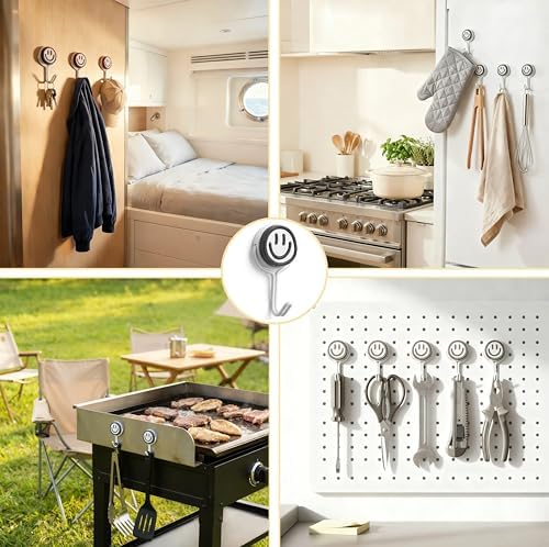 6 PCS Metal Magnetic Hook, 60LBS Heavy Duty - Image 3