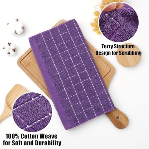 Homaxy 100% Cotton Terry Kitchen Dish Cloths, 7 Pack - Image 2