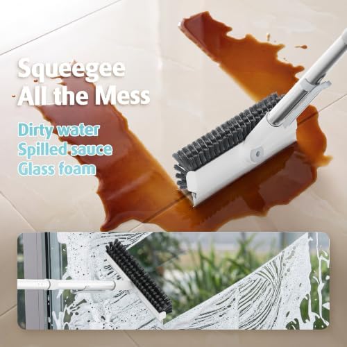 AIR U+ Floor Scrub Brush with Long Handle, 4 in 1 Floor Scrubber & Squeegee - Image 6