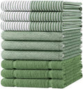 Homaxy 9 Pack Cotton Terry Premium Kitchen Towels, 18 x 28 in, Grass Green by Homaxy