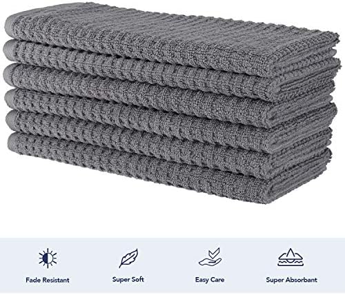 CRAFTSWORTH Cotton Kitchen Towels15 x 26" Charcoal Kitchen Hand Towels - Image 6