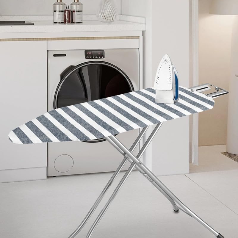 Gray White Stripes Ironing Board Cover Nordic Style Classic Striped Polyester - Image 2