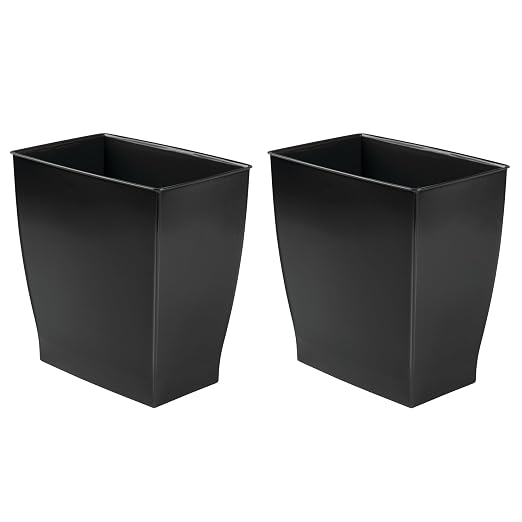iDesign Small Plastic Bathroom Trash Can, Slim Rectangle - Image 8