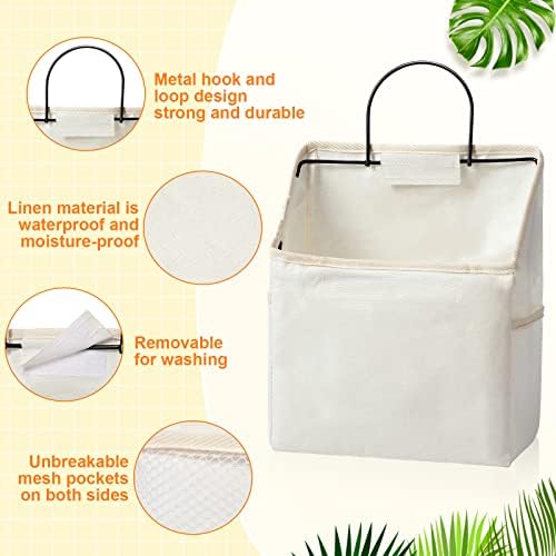 Chumia 6 Pack Wall Hanging Storage Basket Bathroom Closet Hanging Storage Bag - Image 4