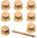 Patelai 8 Pcs Dish Brush with Wood Handle, Natural Dish Scrubber Brush by Patelai