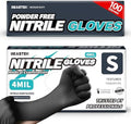 BEASTEK Black Nitrile Exam Gloves, 4 Mil, Powder-Free Food Prep Disposable by BEASTEK