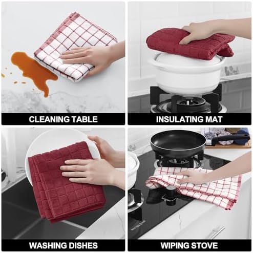 Homaxy Large Premium Cotton Kitchen Towels 16"x 28", 12 Pack - Image 4