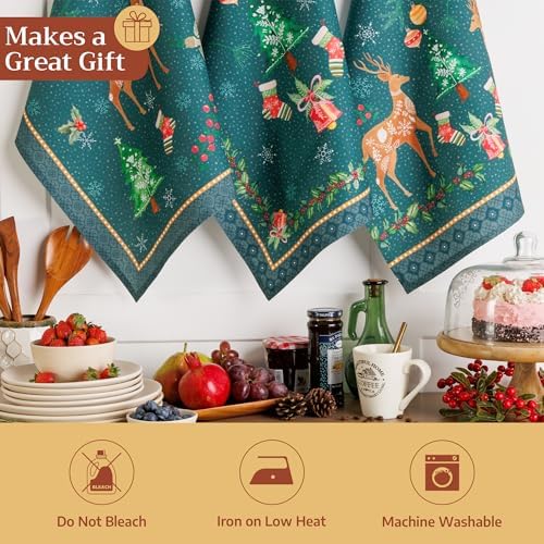 Maison d' Hermine Kitchen Towels Set of 3 Reusable 100% Cotton 27.50" x 20" - Image 5