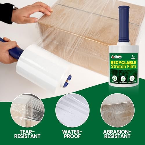 Adhes Recyclable Stretch Wrap Film 5 Inch x 1000 Feet, 2 Rolls - Image 6