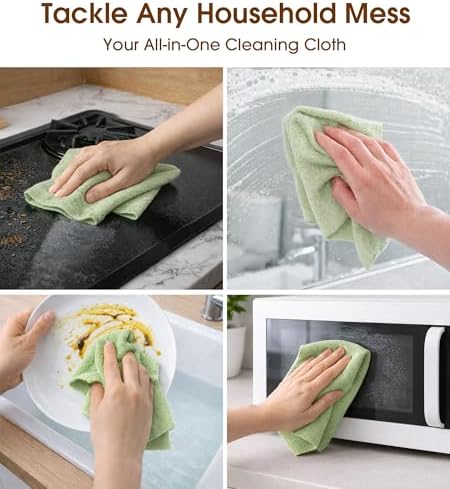 Microfiber Cleaning Cloth Roll, 100 Pack 12 x 12 Inch Tear Away Reusable Paper - Image 5