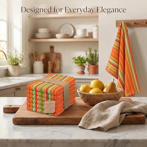 Urban Villa Kitchen Towels Cotton Dish Towels 20”x30” Orange - Image 5