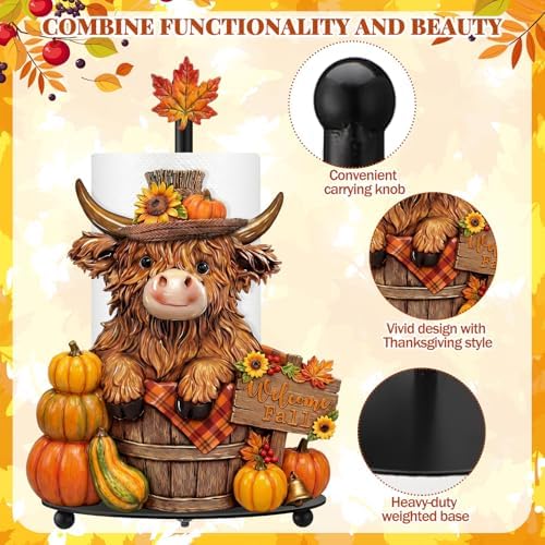 Chunful Highland Cow Fall Paper Towel Holder - Image 5