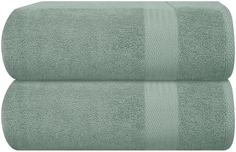 GLAMBURG Premium Cotton Oversized 2 Pack Bath Sheet 35x70-100% Pure Cotton by GLAMBURG