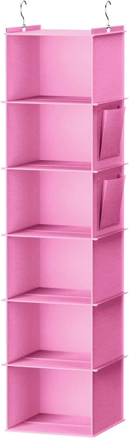 YOUDENOVA Hanging Closet Organizer and Storage, Light Pink | Breathable Fabric by YOUDENOVA