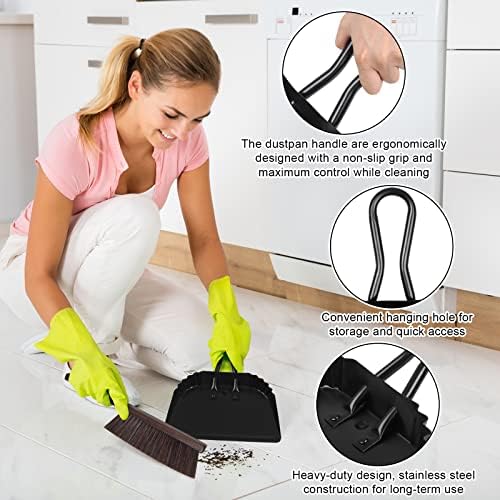 Heavy-Duty Metal Dust Pan-10”Wide Handheld Angled Dustpan - Image 3