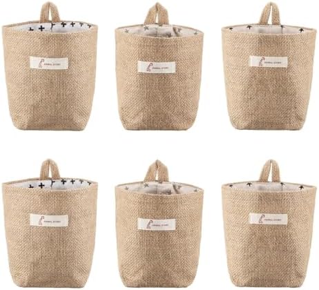 6 Pack Hanging Basket, Wall Baskets, Wall Hanging Storage Bag by Lifreer
