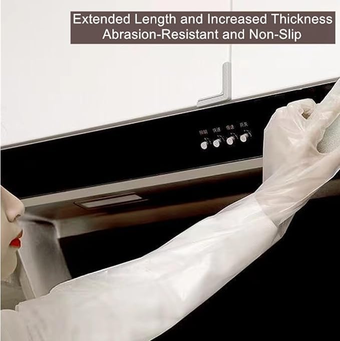 Hipifans Long Sleeve Cleaning Gloves, Dishwashing, Gardening - Image 3