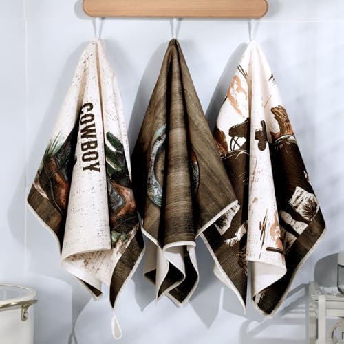 Bencailor 6 Pcs Western Cow Kitchen Towels Decorative Sets Dish Towels - Image 2