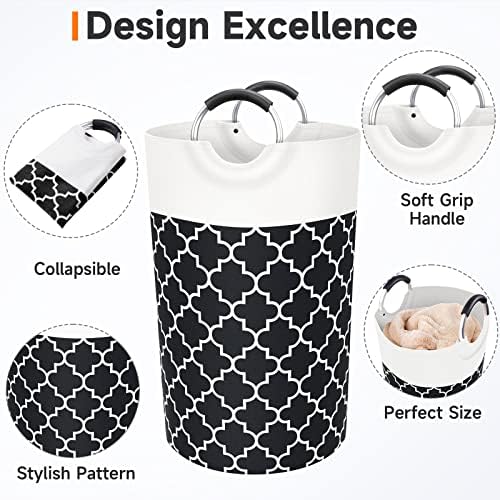 Large Laundry Basket, 82L Tall Collapsible Hamper - Image 3