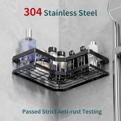 Corner Shower Caddy 3 Pack, Wall Mounted Stainless Steel Bathroom Organizer - Image 3