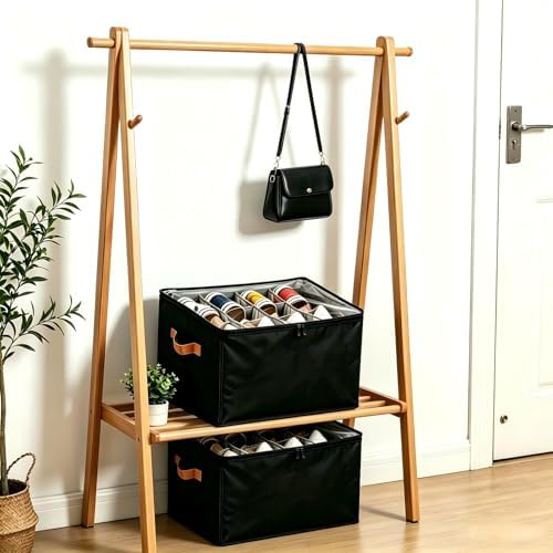 Shoe Organizer for Closet, 2 Pack Foldable Shoe Storage Containers, Fits up to - Image 5