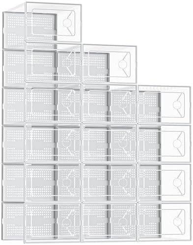 NEWBULIG 15 Pack Clear Shoe Storage Boxes, XXL-Stackable Sneaker Storage Case by NEWBULIG