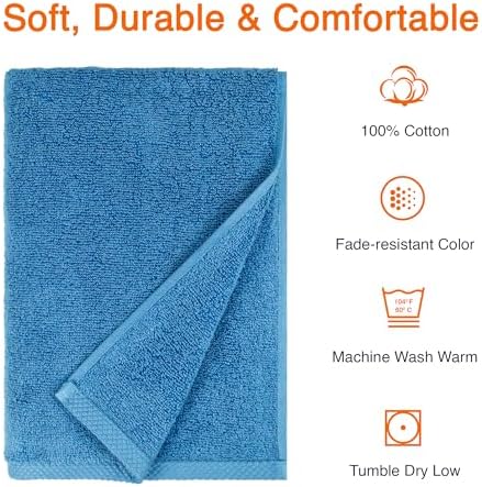 Amazon Basics 2-Piece Quick-Dry Oversize Bath Towel, 100% Cotton, Lake Blue - Image 2
