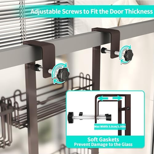 HapiRm 4 Tier Over the Door Shower Caddy, Hanging Shower Caddy - Image 4