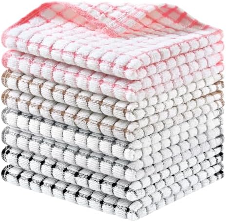 Homaxy 8 Pack Terry Kitchen Dish Cloths by Homaxy