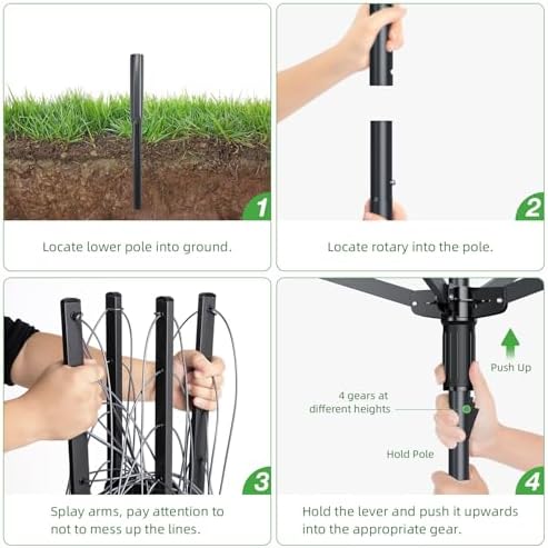 Heavy Duty Outdoor Umbrella Clothesline, 12 Lines - Image 4