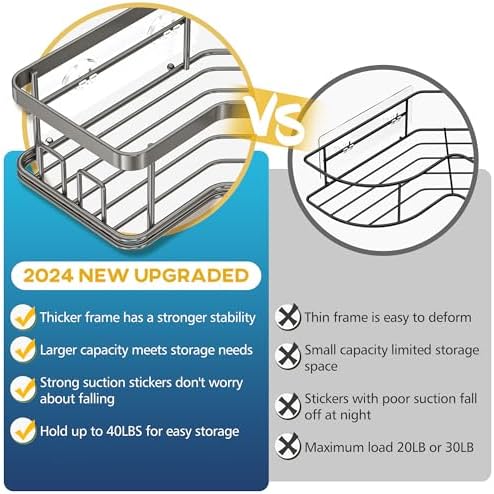 MAXIFFE 3 Pack Corner Shower Caddy - Image 7