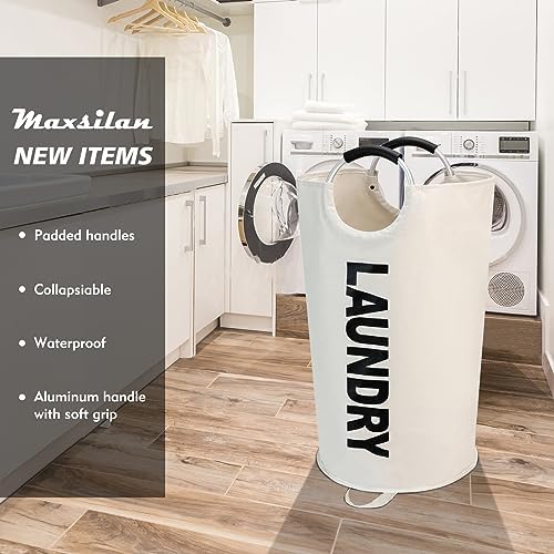 Maxsilan 125L X-Large Laundry Basket Bag, Collapsible Tall Hamper - Image 2