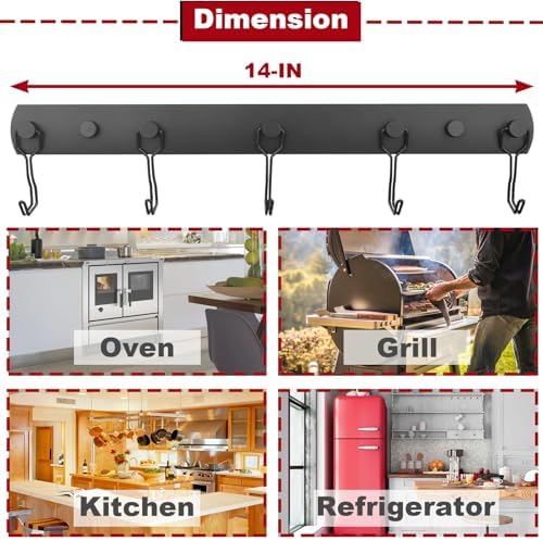 Magnetic Grill Hooks with 5 Hooks, Strong Magnet BBQ Tool Rack - Image 5