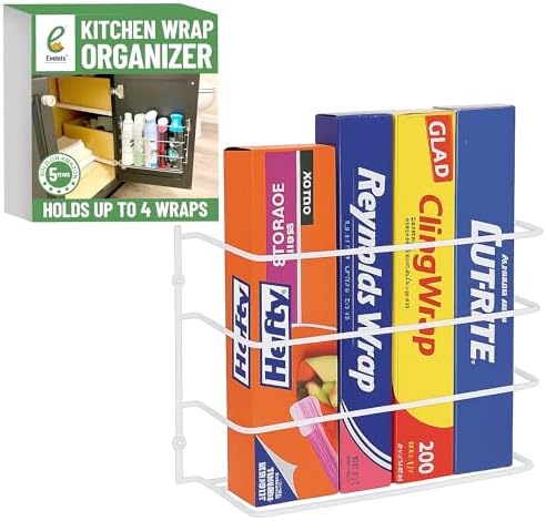 Evelots Kitchen Wrap & Food Bag Organizer Wall/Cabinet Mount by Evelots