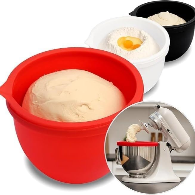 Non-Stick Silicone Liner for 5 Qt Stand Mixers | No More Replacement Bowls(3pcs)