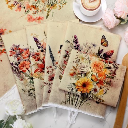 Bencailor 6 Pcs Wildflowers Kitchen Towels Decorative Sets Dish Towels - Image 7