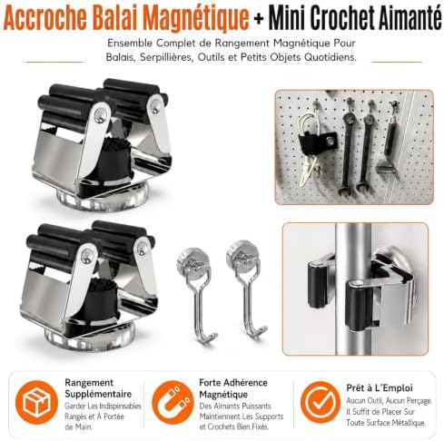 3-H 4 Pack Magnetic Broom Holder - Image 4