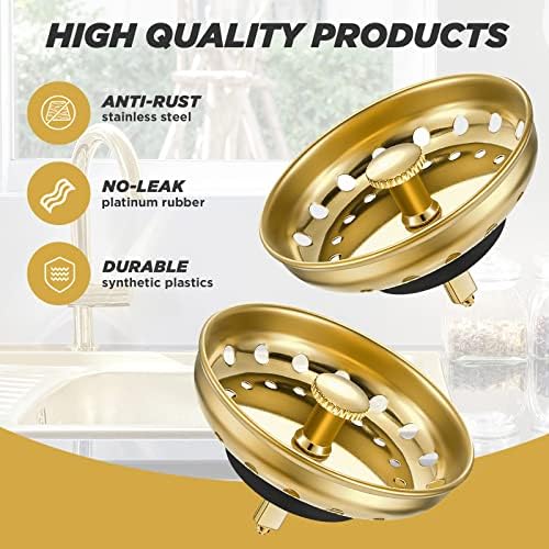 Retisee 2 Pcs Kitchen Sink Stopper Strainer Stainless Steel Drain Strainers - Image 6