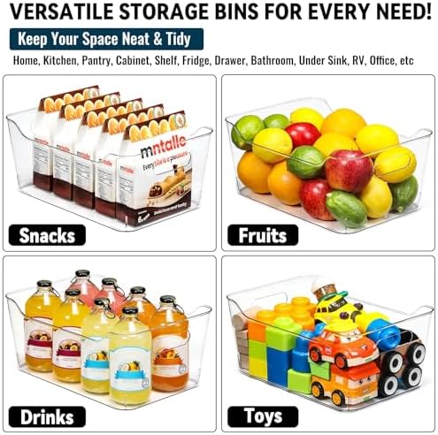 12 PACK Multi-Use Clear Plastic Storage Bins - Image 5